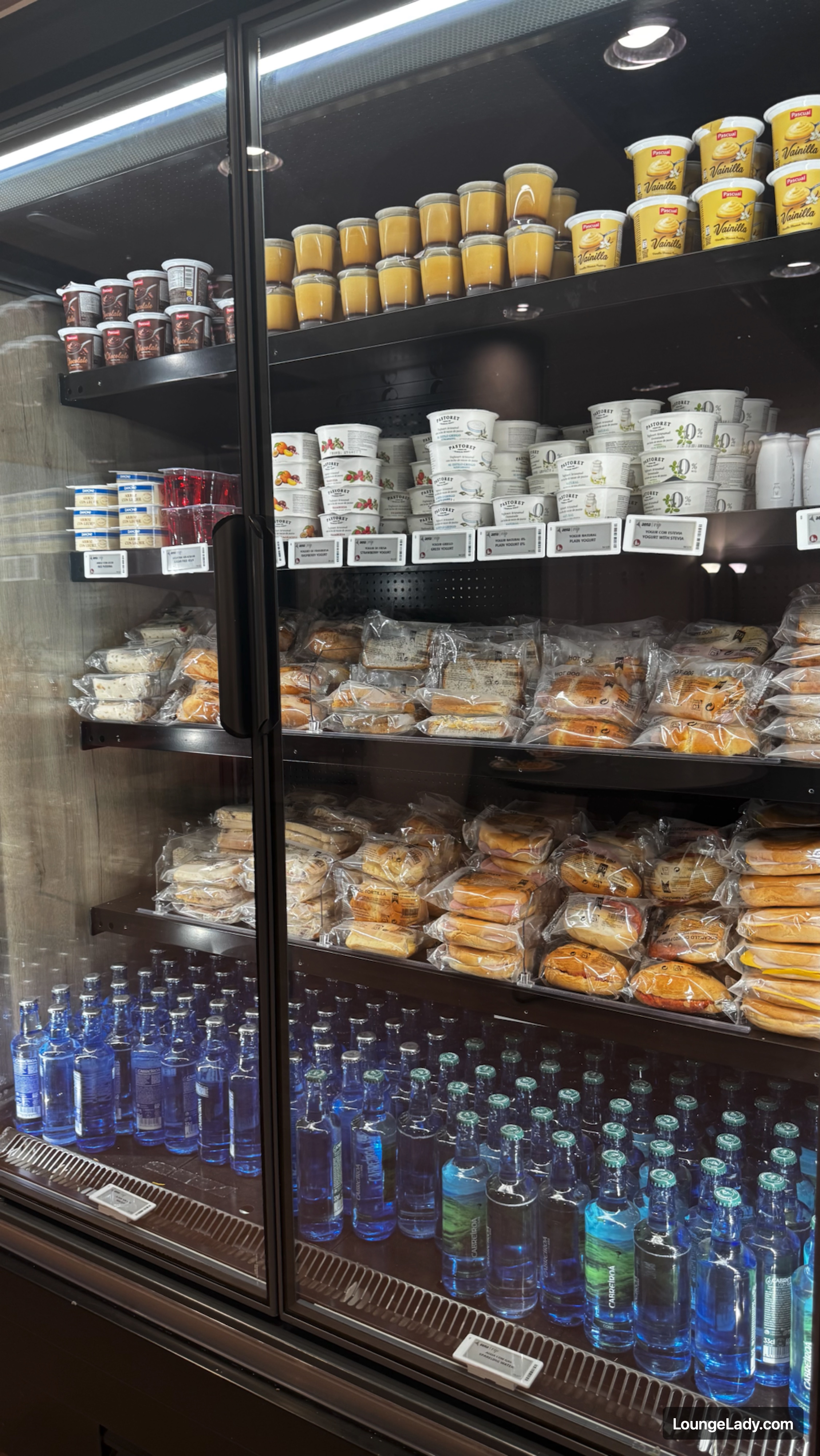 Refrigerated snacks and drinks in the main area