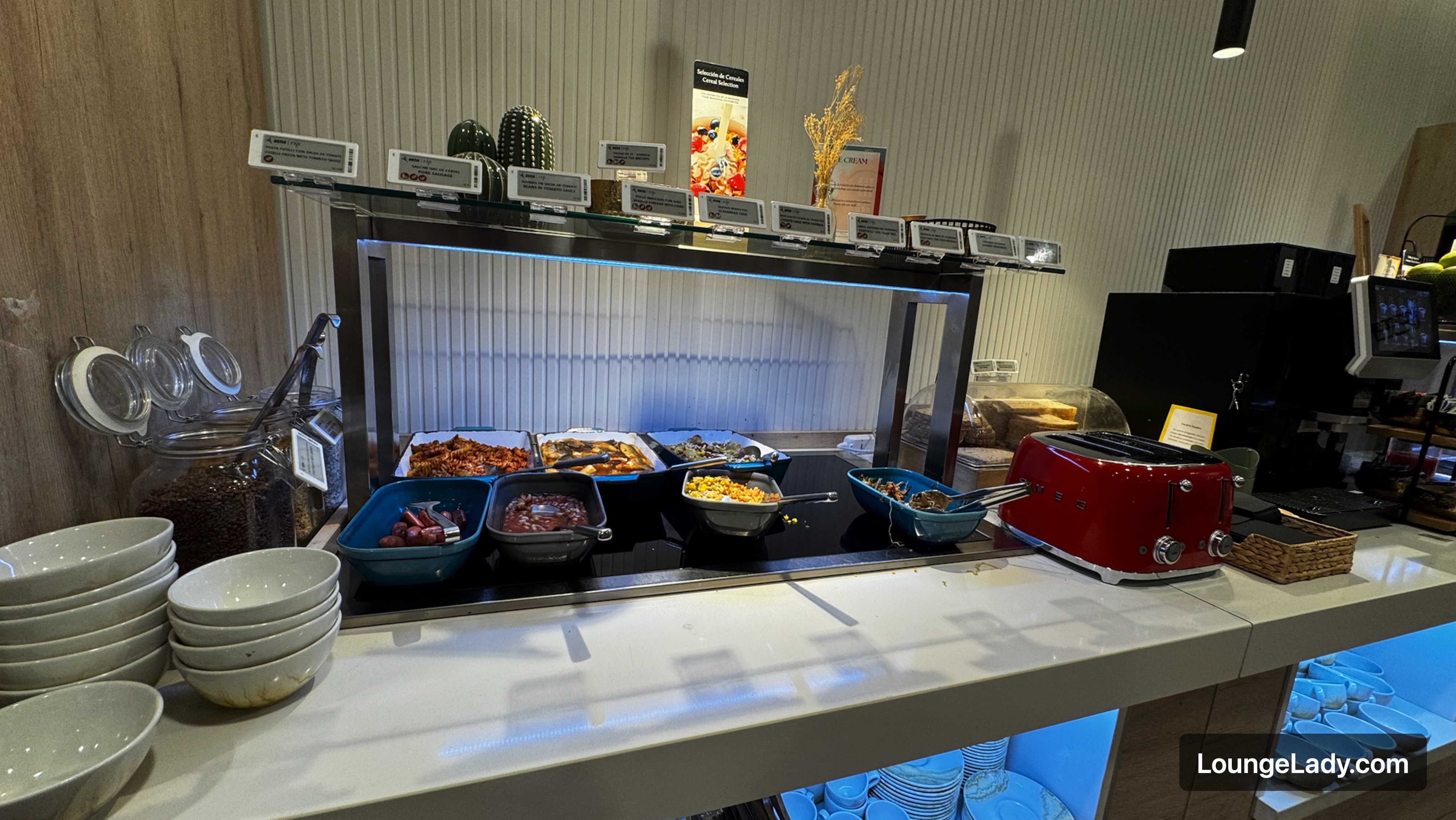 Food counter in the overflow area