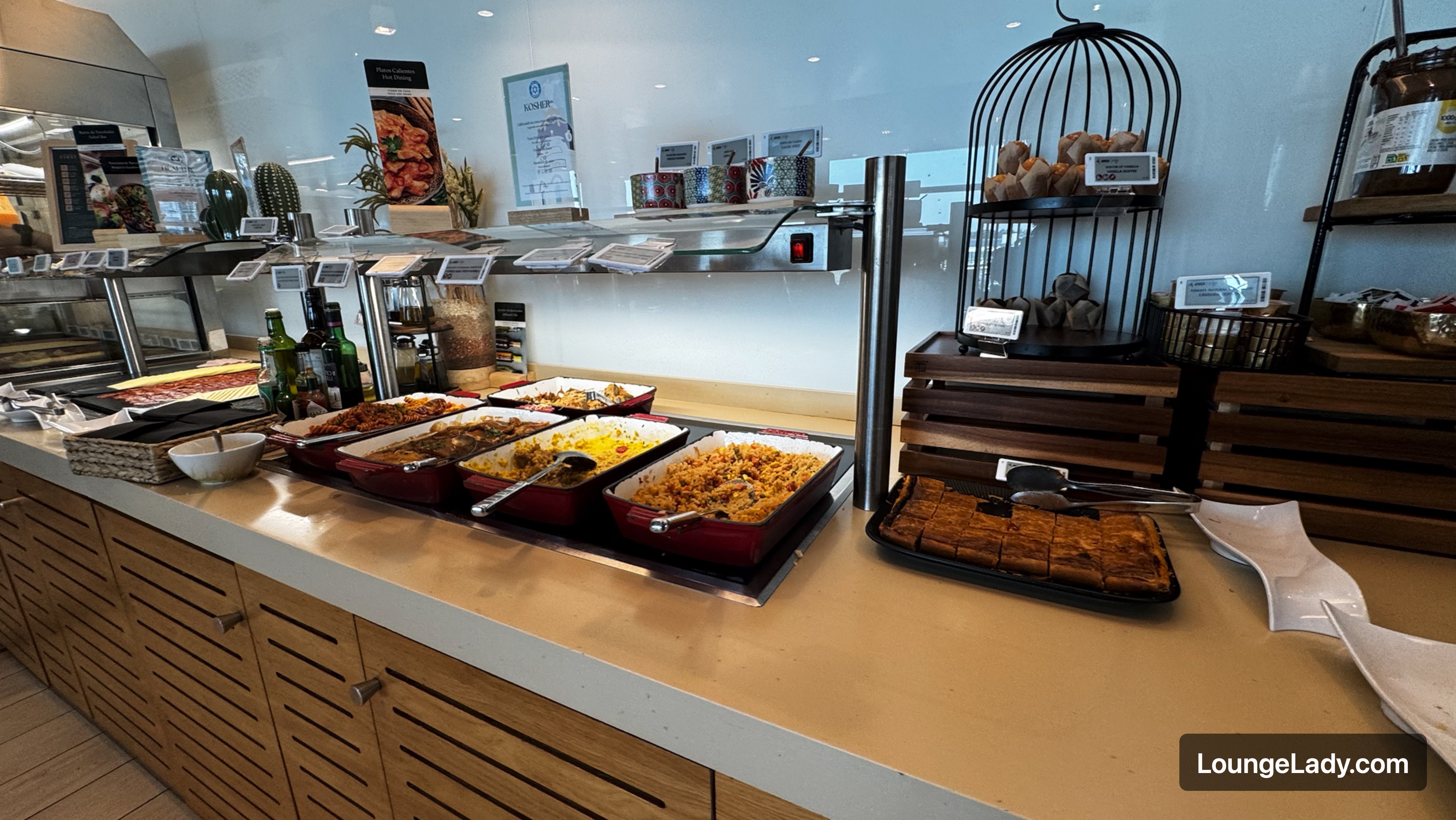 Hot buffet selection in the main area